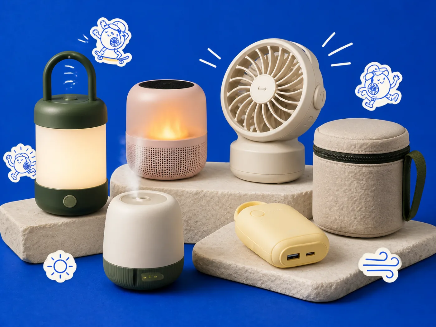 Illustrated Solbrim helper family arranged for everyday routines