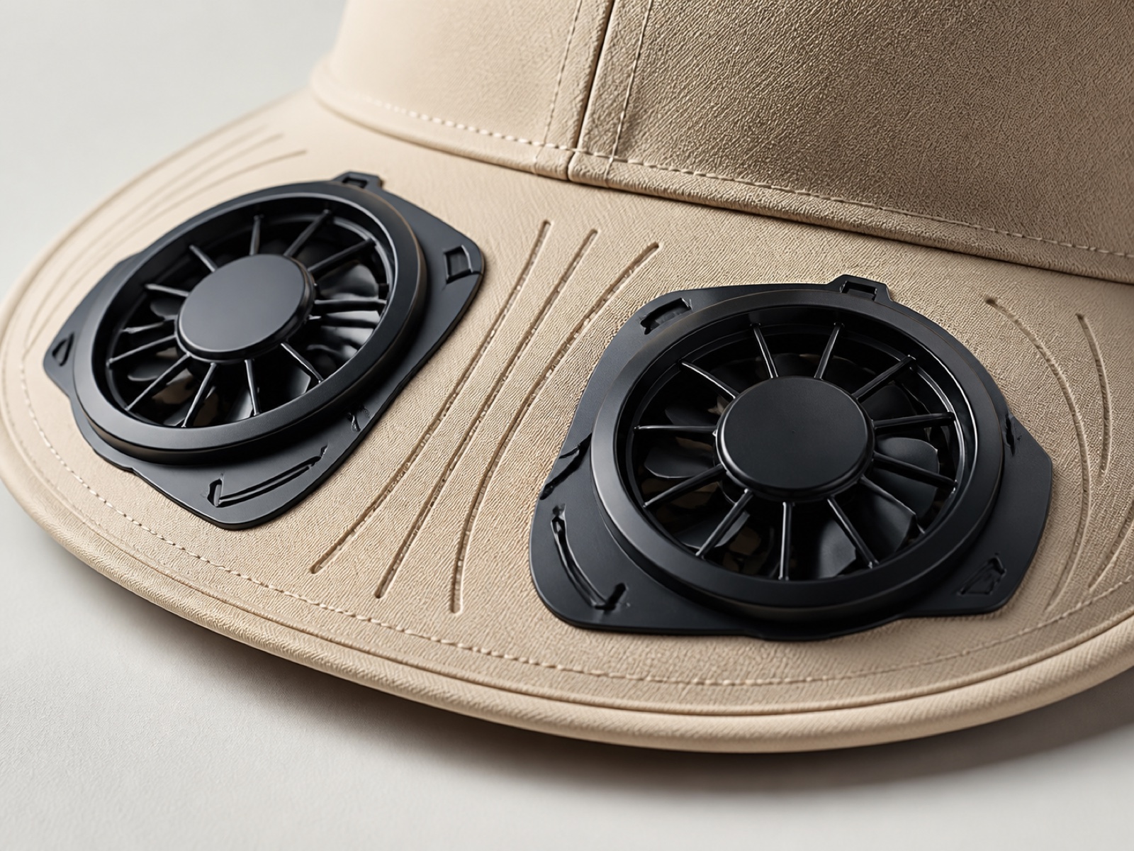 Close detail of Solbrim twin brim fans